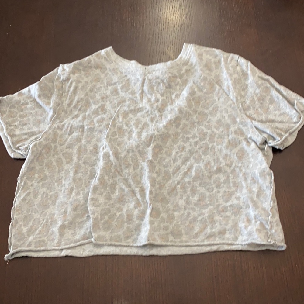 cheetah print crop shirt